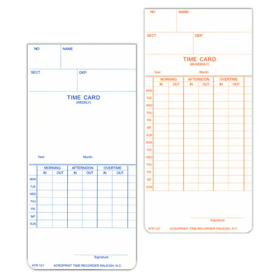 Acroprint ATR120 Time Cards