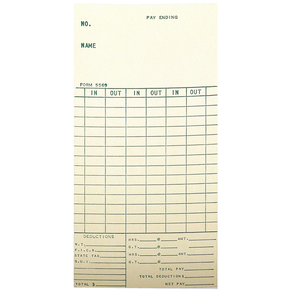Amano AMA-556950 Time Cards for BX-1500 and EX-3500N