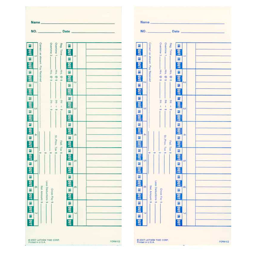 Lathem E2 Time Cards