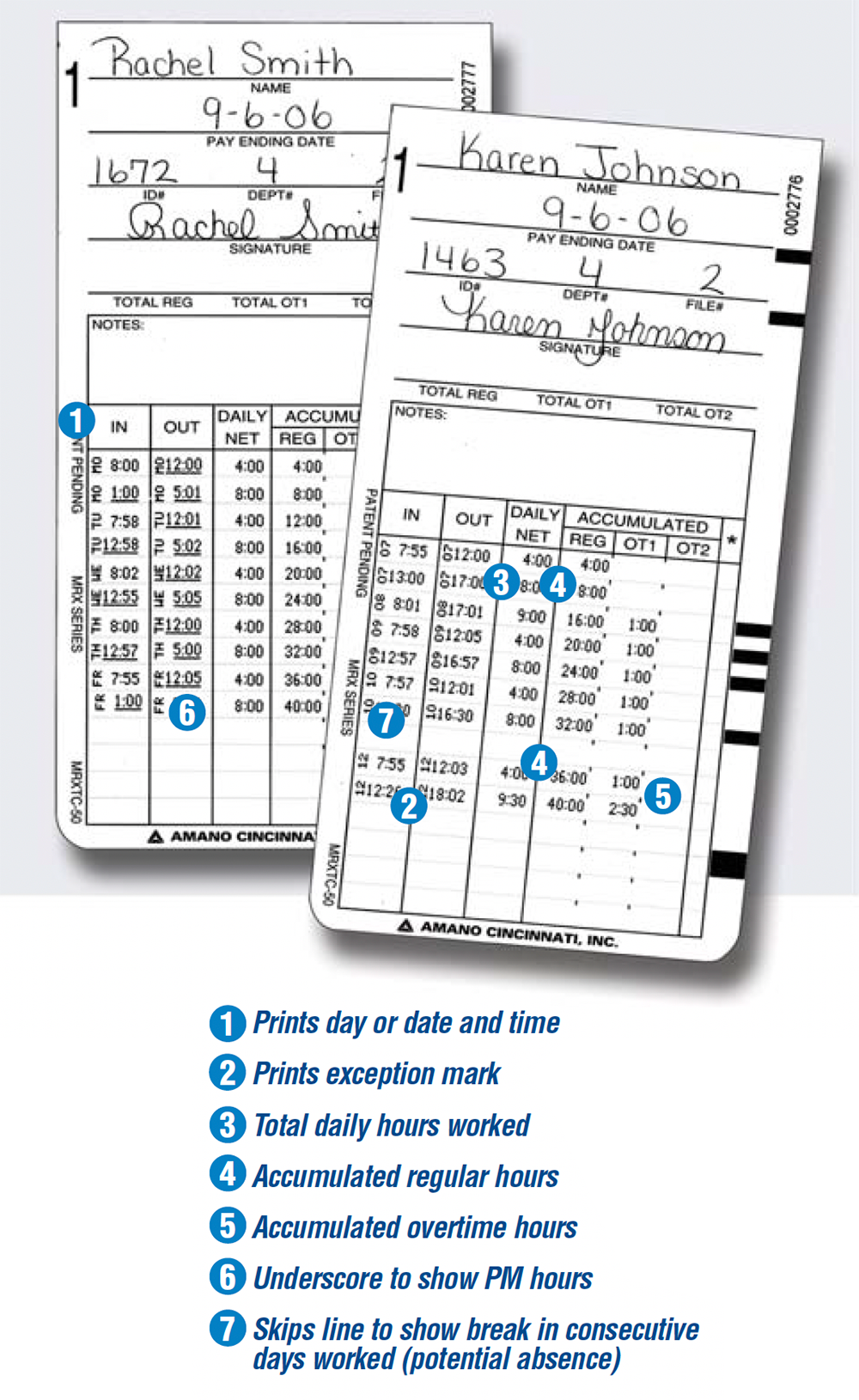Amano MRX-35 Time Cards