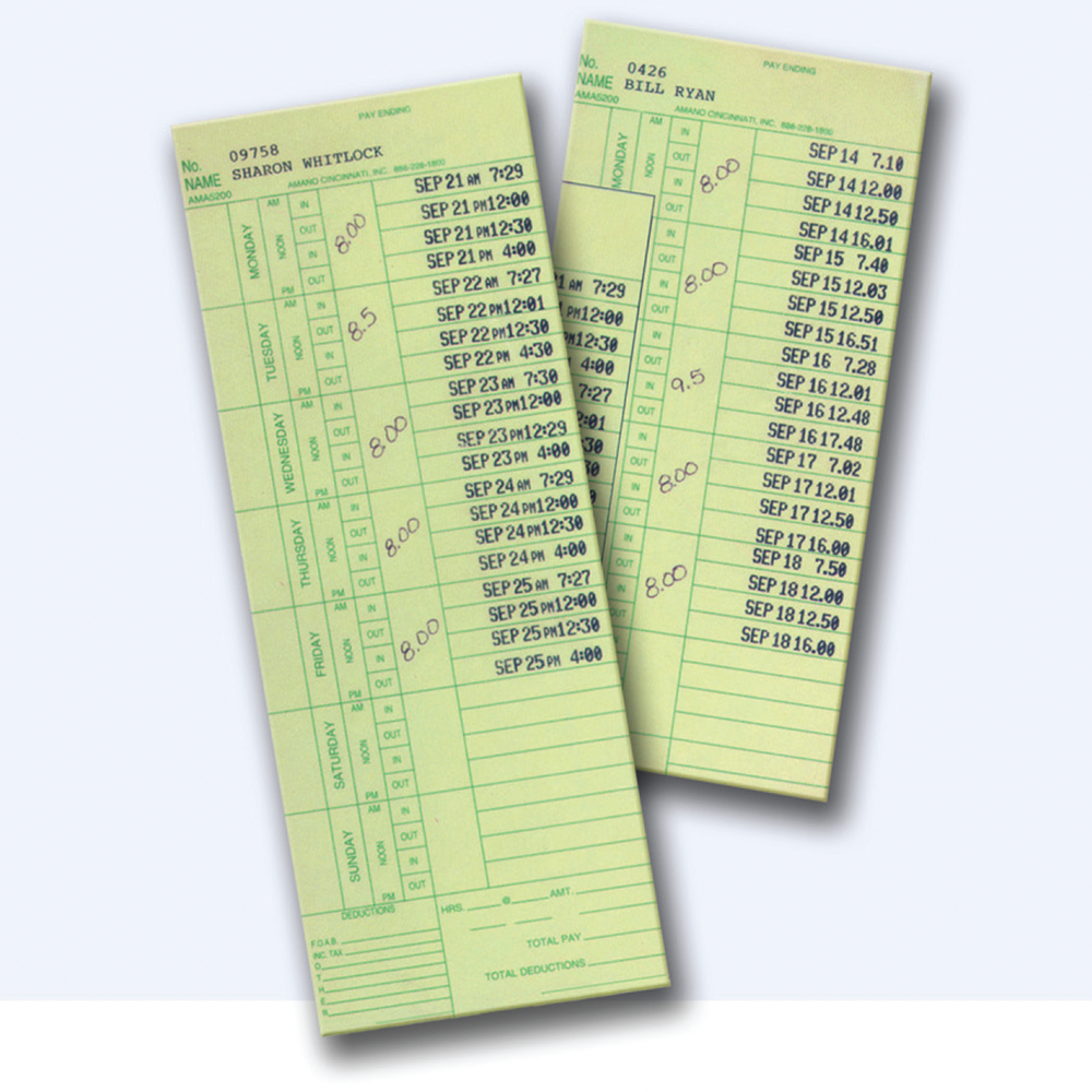 Amano PIX-21 Time Cards