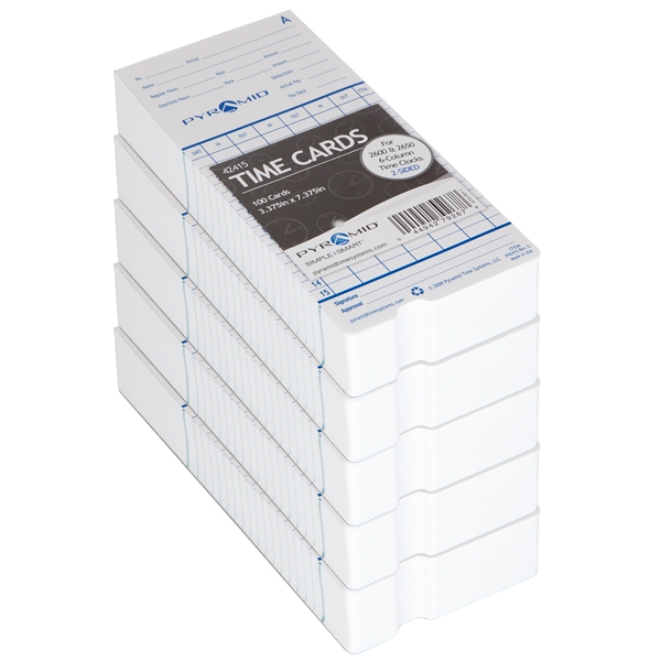 Pyramid 42415-10D Time Cards for 2500 and 2650, 500 Pack